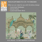 Traditional Indian Mughal Garden, Rajasthan, Indian, Watercolor Leaf, Garden Background. [WP-FXH-620]
