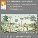 Tropical jungle safari animal forest illustration for wallpaper print [WP-FXH-629]