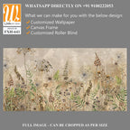 Art drawn dried flowers on a textured background, pattern in beige tones, wallpaper in vintage style. [WP-FXH-641]