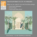Mughal decorative garden with peacock frame for wedding invitation vector. [WP-FXH-664]