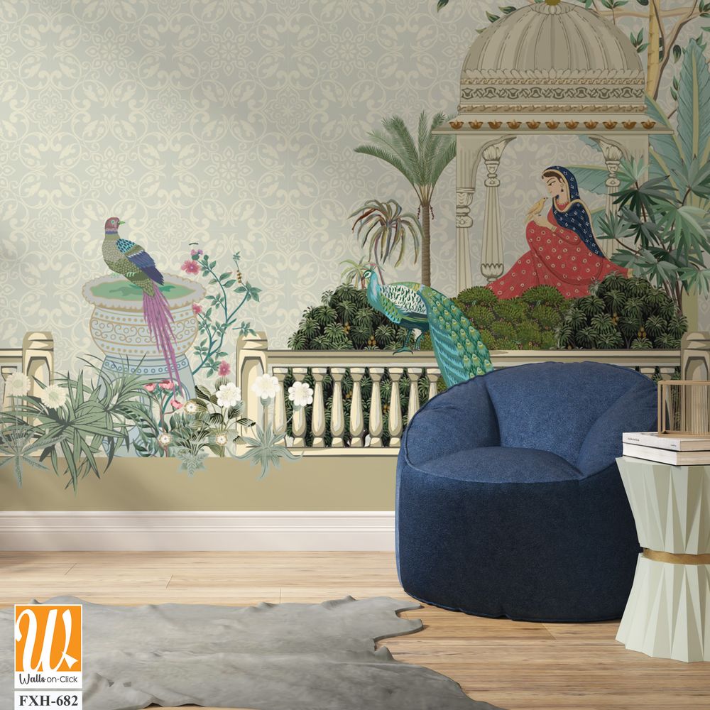 Traditional Mughal Background Design, Wedding invitation. [WP-FXH-682]