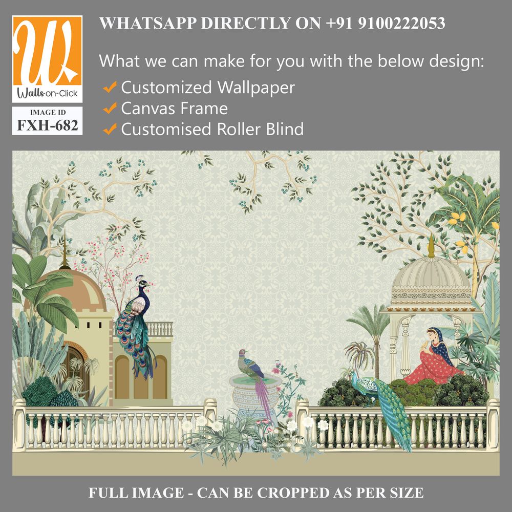 Traditional Mughal Background Design, Wedding invitation. [WP-FXH-682]