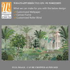 Palm Trees Tropical Wallpaper, Jungle Landscape Mural Decor,Mughal garden. [WP-FXH-724]