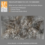 Texture background in gray and beige tones depicting leaves, art drawing, photo wallpaper for the interior [WP-FXH-739]