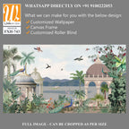 Traditional Mughal Mural Design, Mughal Mural, Mughal Background, Dom, Birds. [WP-FXH-743]